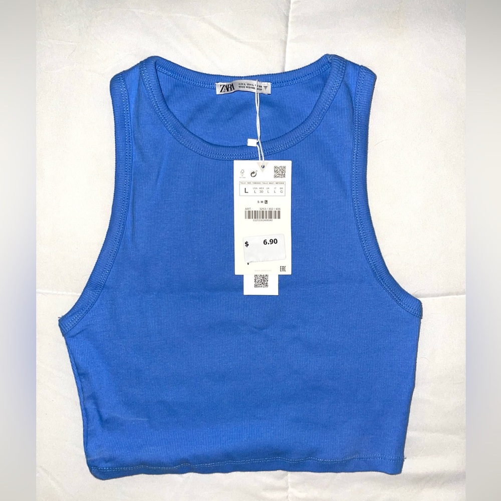 Zara Blue Crop Top